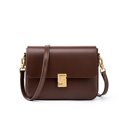 Genuine Leather Women Crossbody Bag Luxury Design Small Square Bag Cowhide Women's Bag