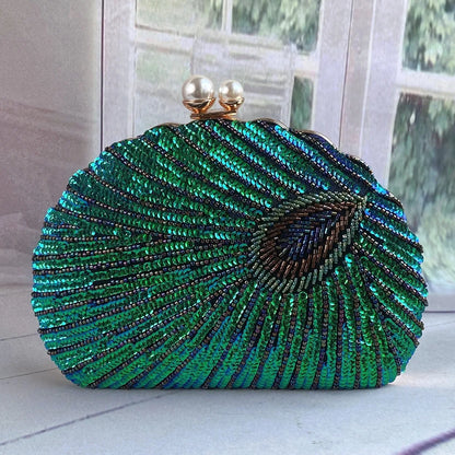 Retro Heavy Craft Beaded Embroidery Evening Portable Bag