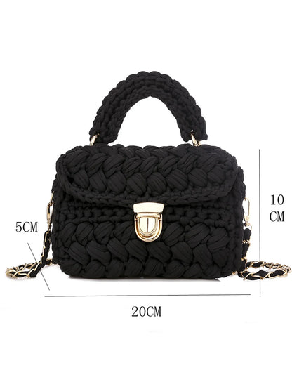 Shoulder Crochet Bag Exclusive Metal Lock and Buckle Hardware Set