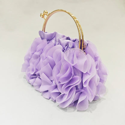 Red/White Bridal Flower Evening Clutch Bag Floral Wedding Party Purses