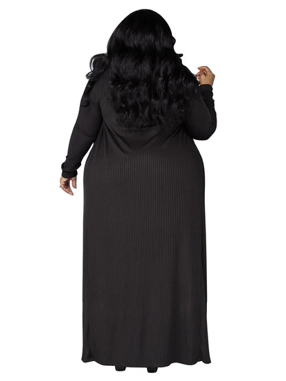 Plus Size Dress Sets 2 Piece Outfits Maxi Dress and Cover Coat Matching Suit