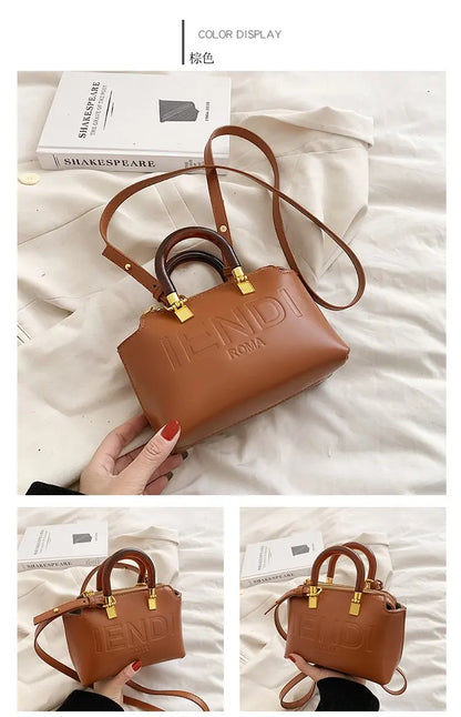 PU Leather Boston Bag Women's Shoulder Bag - Stylish Handbag for Work, Casual Purse