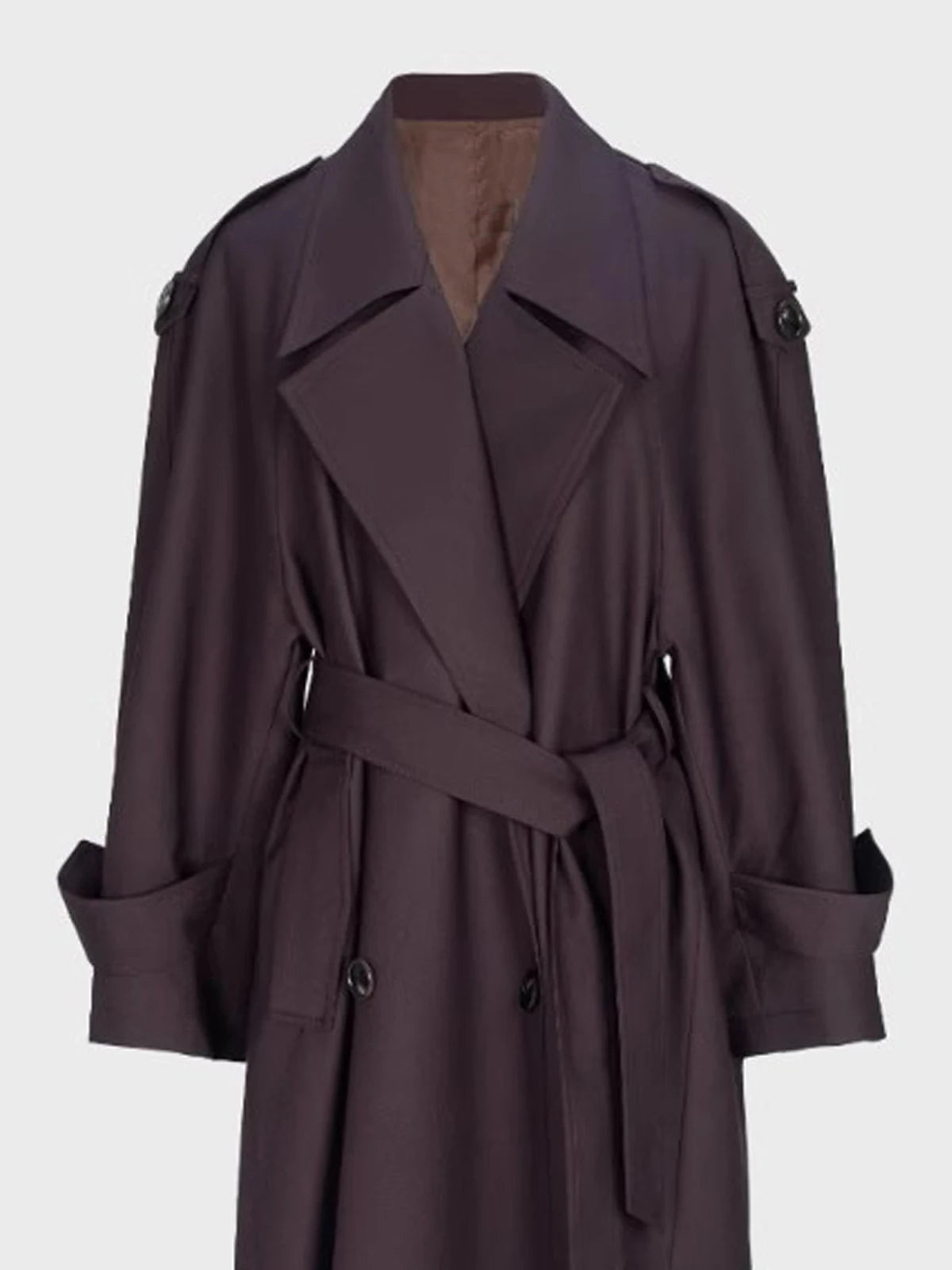 Oversized Trench Coat for Women Double Breasted Elegant Luxury Overcoat