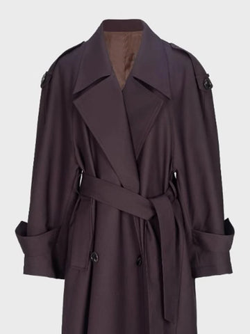 Oversized Trench Coat for Women Double Breasted Elegant Luxury Overcoat