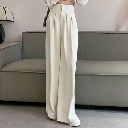 Women Ultra High Waist Wide Leg Pants Straight Thick Suit Pants Mop Pants