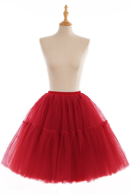 Fluffy Tulle Skirt Petticoat Adult Elastic Waist Underskirt Layers Bridal Midi Tutu Skirts Women Prom Evening