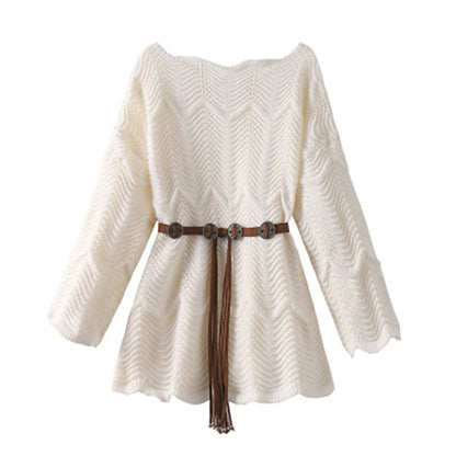 Women Tunic Sweater Pointelle Knit Long Sleeve Jumper for Leggings Cozy Knitwear