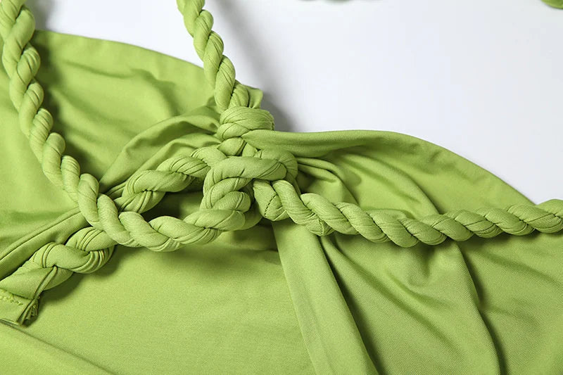 Strapless Tassel Maxi Dress For Women Twisted Design Off-shoulder Resort Party Maxi Dress