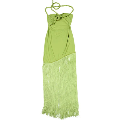 Strapless Tassel Maxi Dress For Women Twisted Design Off-shoulder Resort Party Maxi Dress
