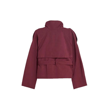 Vintage Women's Belted Jacket Coat Loose Fit Long Sleeve Button Down Coats