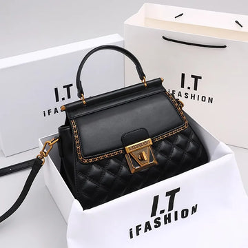 Women's handbag high-end light luxury diamond grid small square bag, shoulder and crossbody