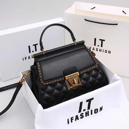 Women's handbag high-end light luxury diamond grid small square bag, shoulder and crossbody