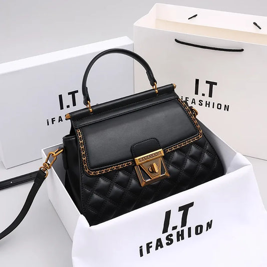 Women's handbag high-end light luxury diamond grid small square bag, shoulder and crossbody