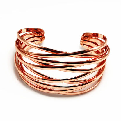 Round Chain Charms Cuff Bracelet For Women