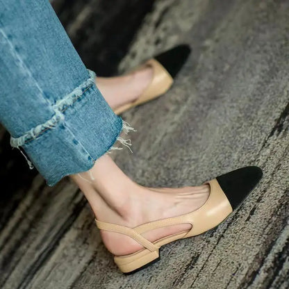 women's color blocked sandals Women Non Slip slipper Soft soled Leisure flat Comfort Low Heel Shoes