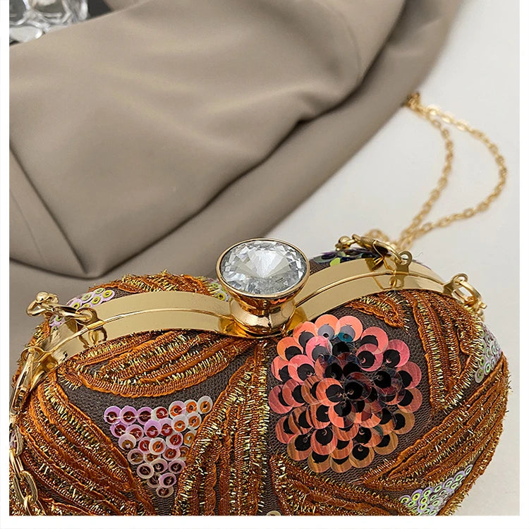 Luxury Gold Clutch Bags for Women Evening Purse Designer Crossbody Bag