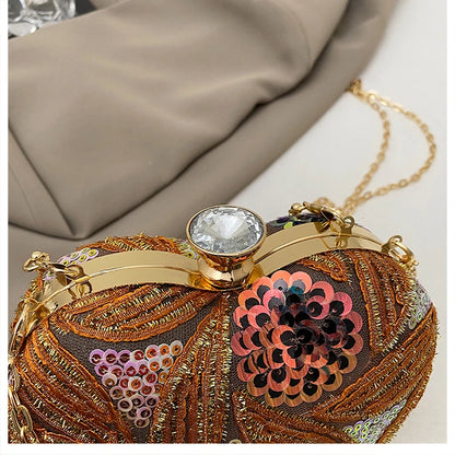 Luxury Gold Clutch Bags for Women Evening Purse Designer Crossbody Bag