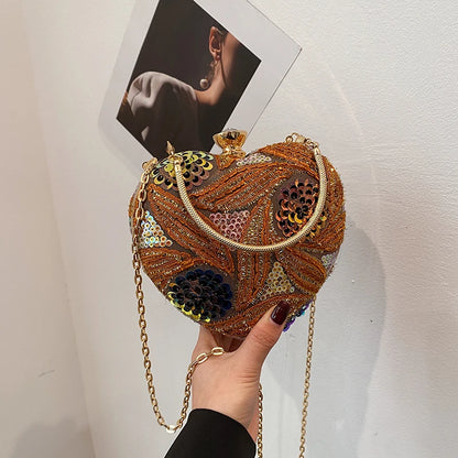 Luxury Gold Clutch Bags for Women Evening Purse Designer Crossbody Bag