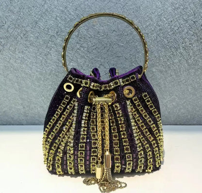 Wedding Party Clutch Purse Glitter Shiny Diamond Banquet Bag Chain Bag