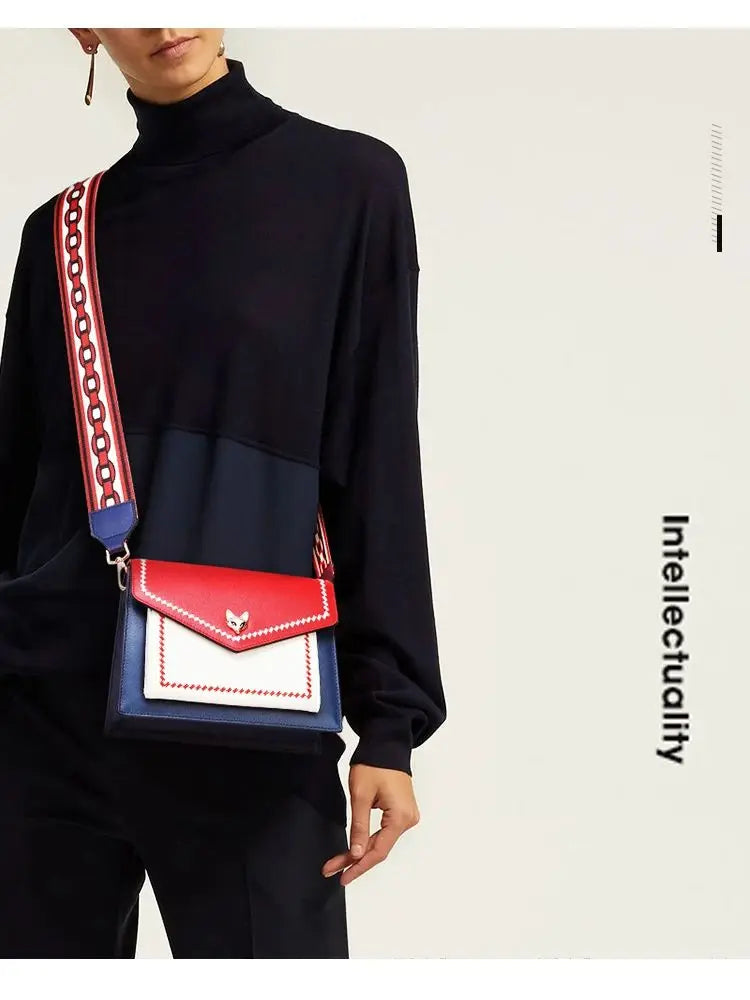 Women Fashion Crossbody Bag Lady Split Leather +PU Small Shoulder Bag Colorful Flap Bag