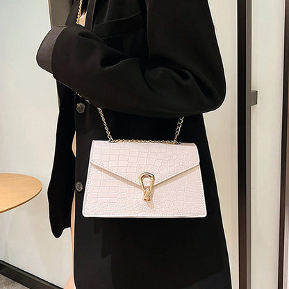 Crocodile Pattern Shoulder Bags For Women Chains Square Bag Crossbody Handbag