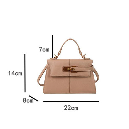 Luxury Trapezoidal Clutch Bag Hardware Lock Design Square Shoulder Handbag
