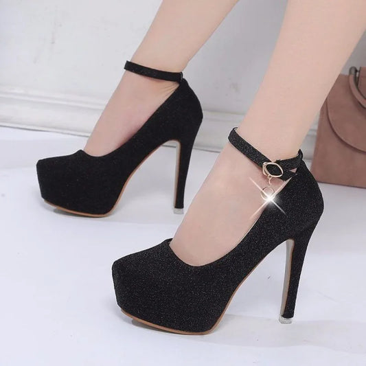 Women High Heels Pumps Bridal Shoes Platform Super High Heels