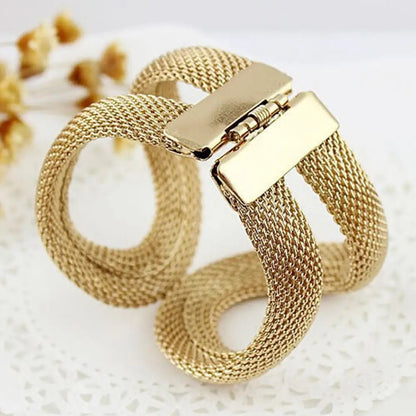Cuff Bracelets Gold Color Classic Big Bangle Wide Women Big Bracelets Jewelry Accessories