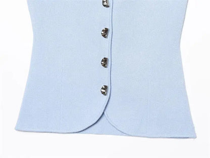 Chic Elastic Top Slim Elegant Knitted Women's Tops