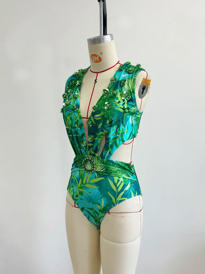 Women Swimsuit With Skirt High Waist Swimwear Cover-up Female Skirts Fashion Printed Dress Beachwear
