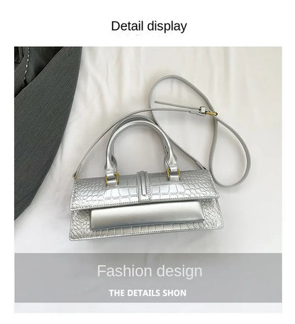 Ladies Shoulder Bag High Quality PU Stone Pattern Crossbody Bag for Women Armpit Clutch