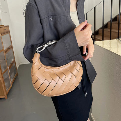 Woven Bird's Nest Bag Brand Creative Design Dumpling Shape Comfortable Fabric Commuter Shoulder Messenger Bag