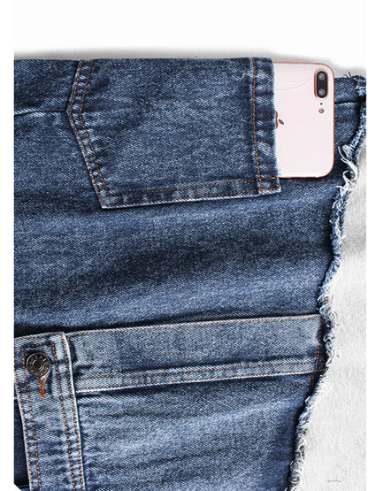 New Round Neck Long Sleeve Women Oversized Denim Sweatshirt