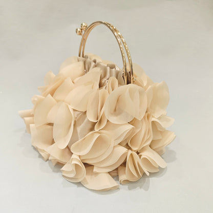 Red/White Bridal Flower Evening Clutch Bag Floral Wedding Party Purses