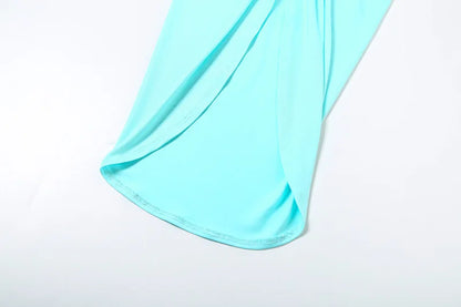Hollow Metal Buckle 2 Piece Set Resort Wear Women Y2K Split Maxi Skirt Matching Clubwear Outfits