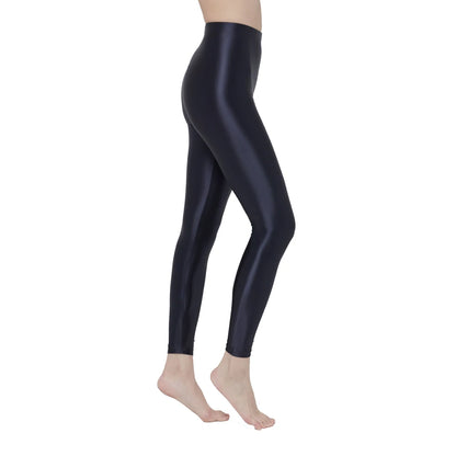 Womens Satin Glossy Sexy Opaque Pants Shiny Oil Wet look Tights Leggings M-3XL