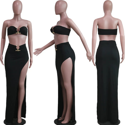 European and American women's casual fashion sexy irregular skirt suit beach dress Resort Wear