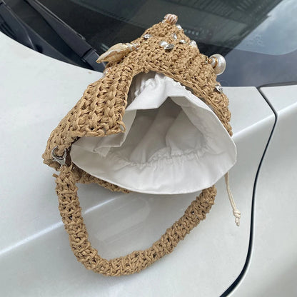 Luxury Hand-woven Shell Bag Women Seaside Conch Shell Messenger Bag