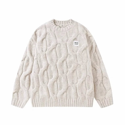 Deeptown Vintage Twist Women Sweater Harajuku Korean Knitted Pullovers