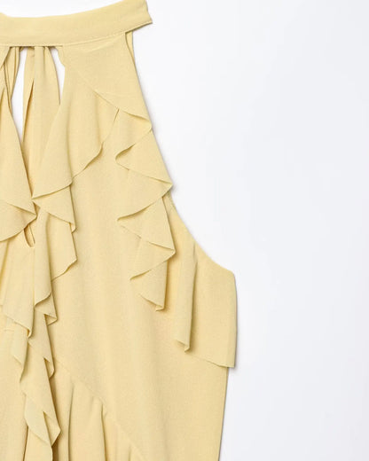 Summer Top Women Halter Blouse Ruffles Thin Causal Chic Tops