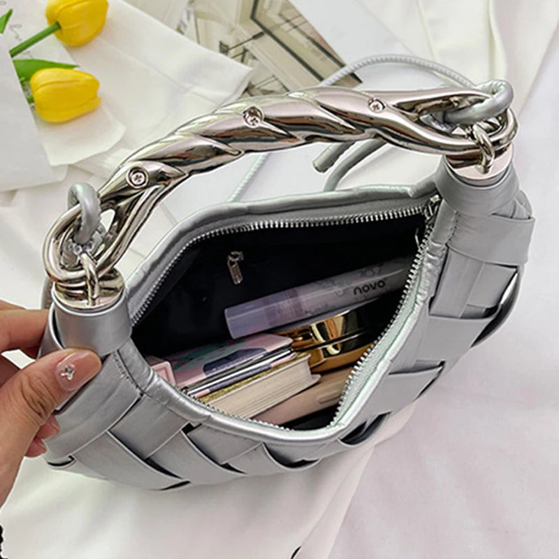 Woven Bird's Nest Bag Brand Creative Design Dumpling Shape Comfortable Fabric Commuter Shoulder Messenger Bag