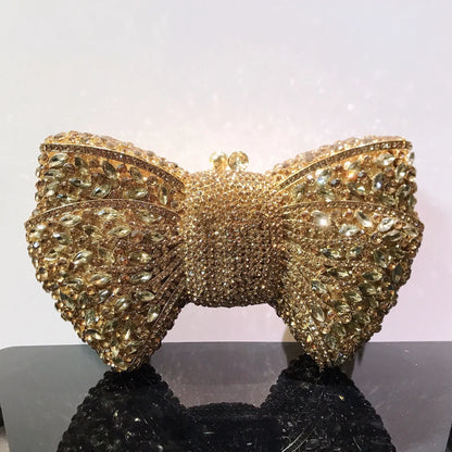Rhinestone Green/Black Clutch Purse Bow Luxury Diamond Evening Clutches Wedding Bridal Bag