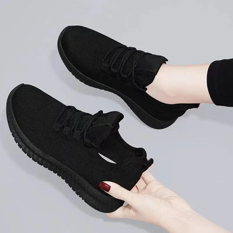 Women's Breathable Casual Shoes Running Shoes Black Sneakers Shoes for Women