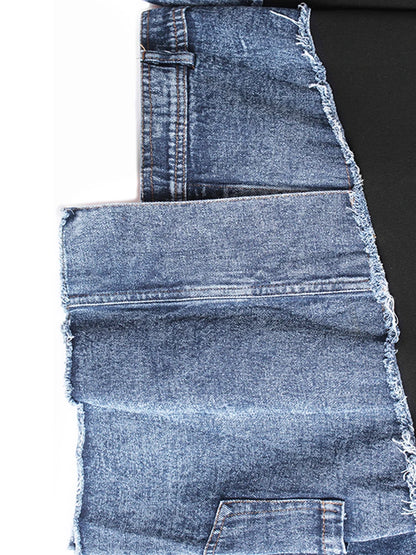 New Round Neck Long Sleeve Women Oversized Denim Sweatshirt