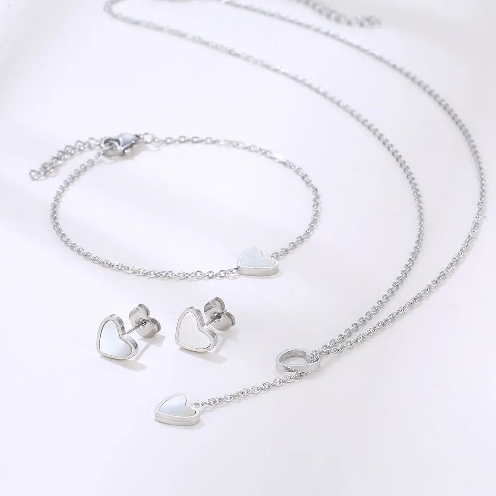 Stainless Steel Necklaces set Light Luxury Elegant Delicate Geometry Pendant Charm Chain Necklace For Women
