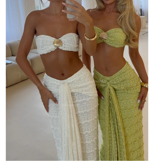 3 Pieces Bikini Sexy Women Swimsuit Swimwear Cover Up Bikini Set Beachwear