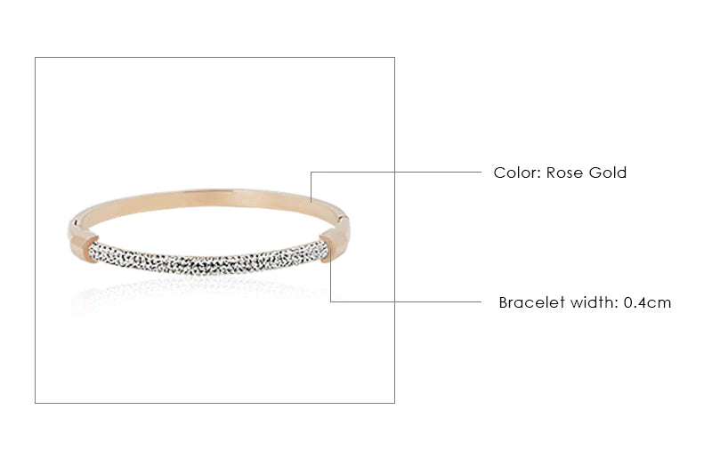 Trendy Titanium Steel Cubic Zirconia Cuff Bangles for Women