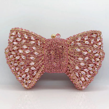 Rhinestone Green/Black Clutch Purse Bow Luxury Diamond Evening Clutches Wedding Bridal Bag