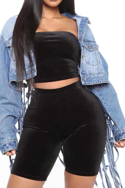 Women Denim Jacket Back Grid Fringe Personalized Jacket Coat
