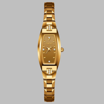 Slim Thin Luxury Tungsten Steel Band Tonneau Design Quartz Ladies Watch